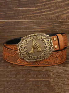 PU Waist Belt with Initial Letter, Stylish Accessory for Everyday Wear, Durable PU Material, Perfect for and Casual Looks