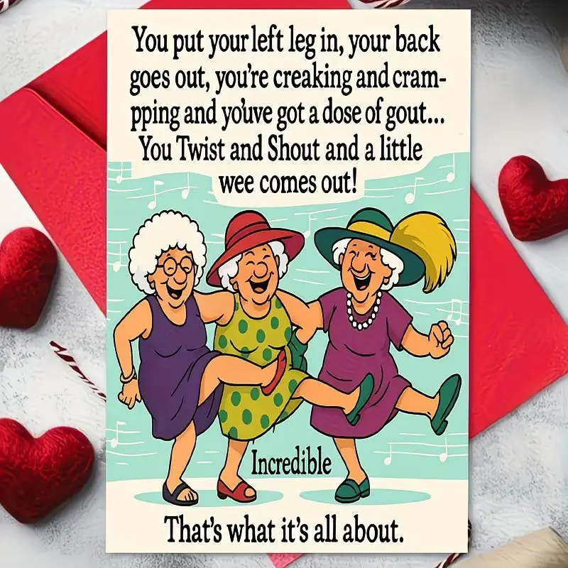Funny Senior Lady Birthday Card with Envelope, Humorous Aging Greeting Card for Milestone Birthday or Retirement, Includes Paper and Envelope