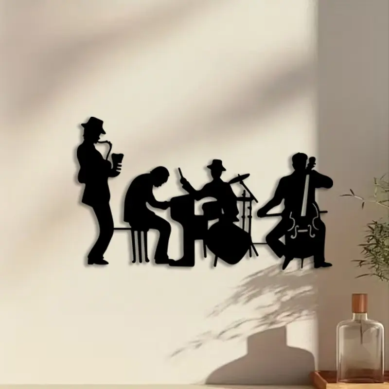 1pc Saxophone Metal Wall Art, Saxophone Statue Mural, Perfect for Music Room Wall, Halloween Decor, Ideal Gift for Musicians, Powder-Coated Metal