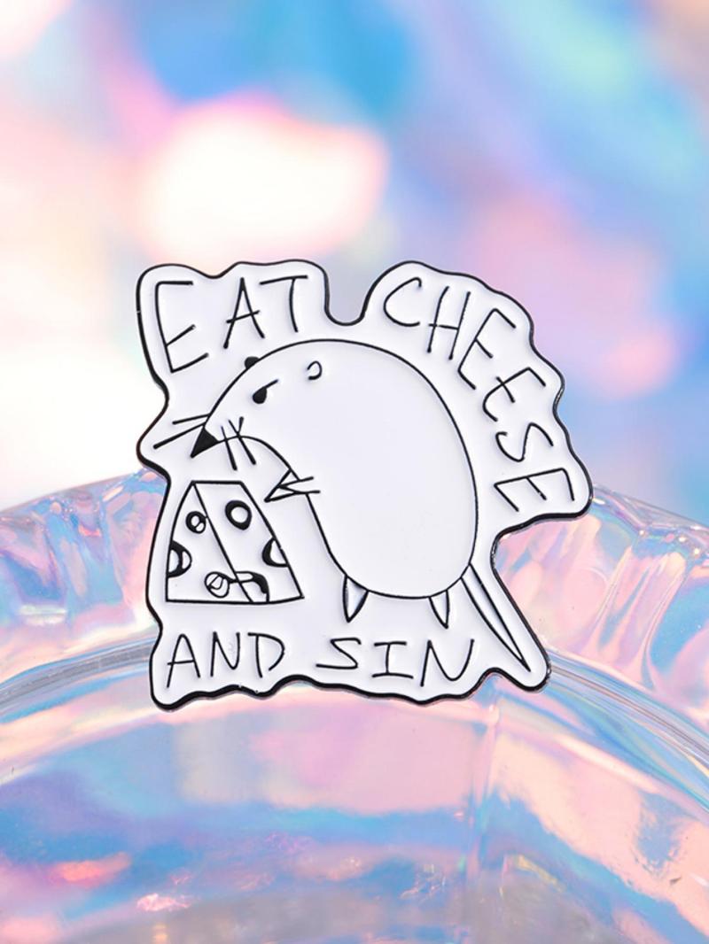 Cute Rat Design Brooch, Durable Metal Pins, Fashion Alloy Badge Jewelry for Backpack Hat Gift, Charms, Enamel Pin Suitable for Backpacks, Jeans, Scarves, Hats Decoration Fixed Buckle, Fashion Accessory