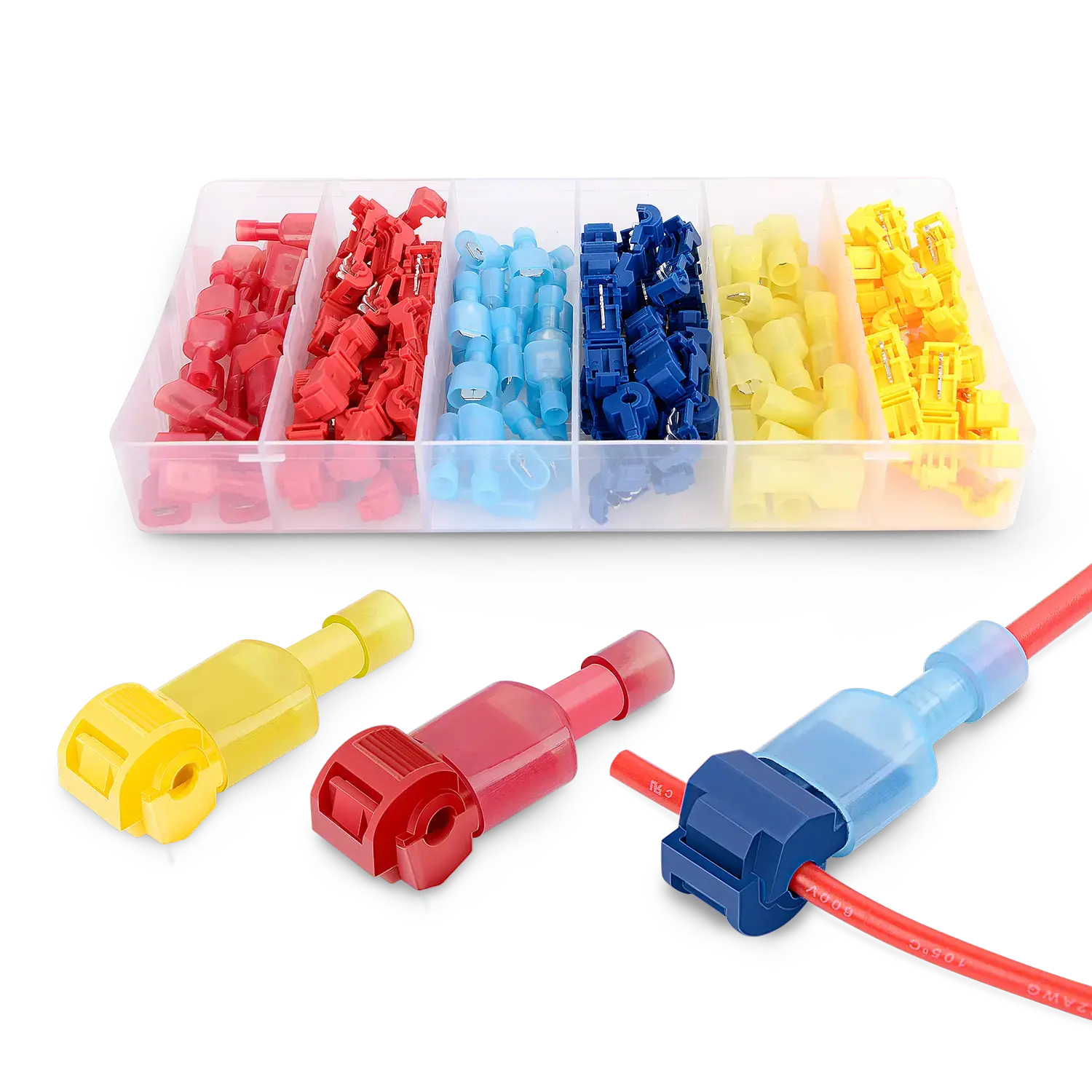 Nilight 120Pcs Quick Splice Crimping Wire Terminal Connectors for Automotive & Motorcycle Car Interior Fasteners, Crimping Terminals