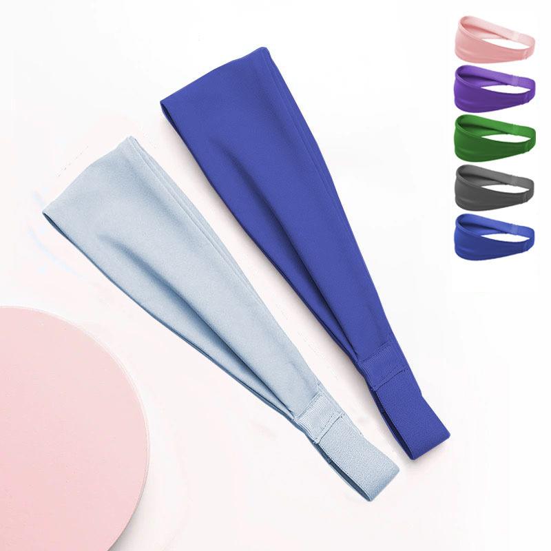 2PCS Stretchy Athletic Headband Sweat Proof Hair Band for Men Women Perfect for Yoga Cycling Basketball