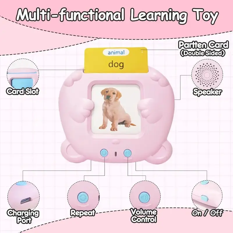 French and English Talking Flash Cards Bilingual Learning Tool, Preschool Learning Tool, 1 Set 224 Sight Words Pocket Speech Training Tools, Montessori Educational Learning Christmas Gift, Toddler Flash Cards