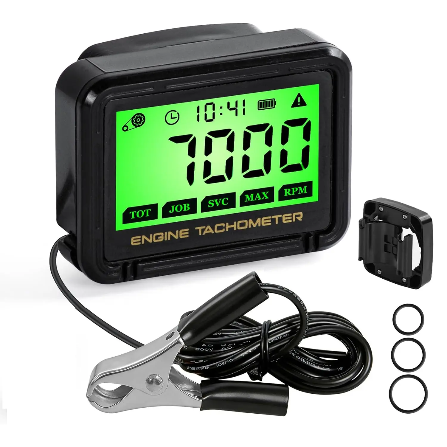 Waterproof Digital Tachometer Hour Meter Replaceable Battery Pulse RPM Gauge for Small Engine Chainsaw Motorcycle Lawn Mower Dirt Bike Boat Marine UTV