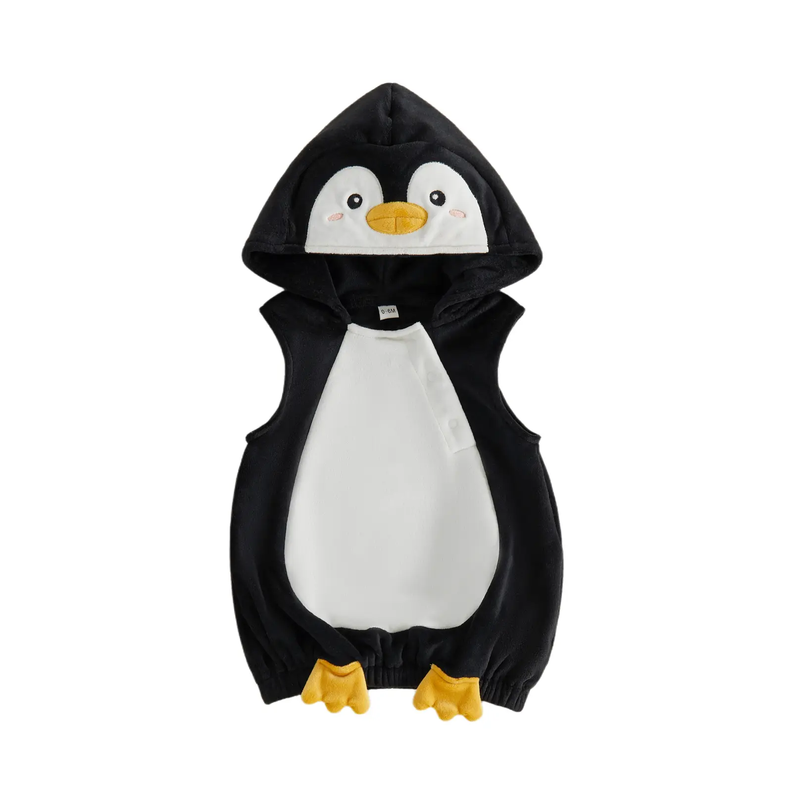 Newborn Baby Boy Girl Halloween Costume Animal Hooded Rompers Infant Cosplay Clothes 0-3 Years Sleeveless Hooded Penguin Clothes