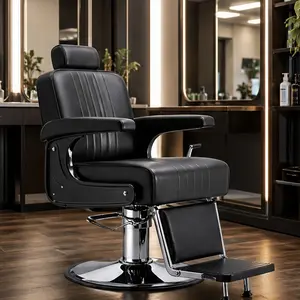 ARCH Hydraulic Barber Styling Chair Black PU Leather Heavy Duty Steel Frame Salon Beauty Chair with Chrome Base for Hair Salon Spa Barbershop Home Use, Black Color Options, PU Material, Product Weight: Not Applicable lb, Color: Black