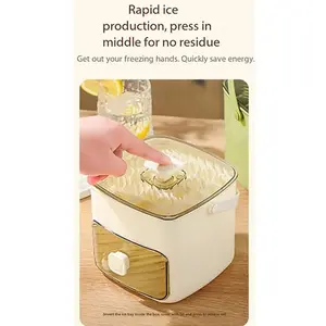 Portable 48 Compartment Ice Bucket Large Capacity Press Mold Ice Maker,white