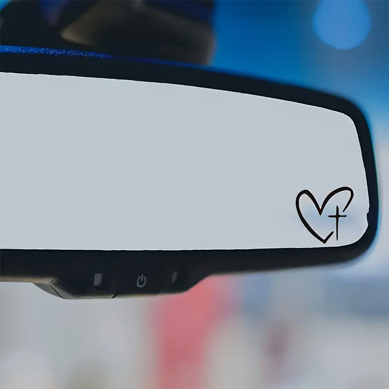 Vinyl Decals 2-Pack, Religious Cross Pattern, Waterproof Stick-on Decoration for Rearview Mirrors and Windows, Car, Vehicles, Car Decals, Vinyl Decorative Decal