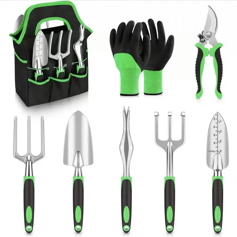 Garden Tools Set, 8 Piece Gardening Tools Set With Non Slip Ergonomic Handle, Heavy Duty Garden Tool Set With Storage Bag, Gardening Kit For Women, Garden Hand Tools Gift For Women And Men