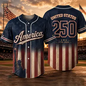 Patriotic Baseball Jersey,USA 250th Anniversary Design Baseball Jersey,1776-2026 Freedom Celebration Apparel,Unisex Family Holiday Casual Outfit # TikTokMadeMeBuyIt # USA250 # AmericanPride # PatrioticFashion # Independence Day # BaseballJersy
