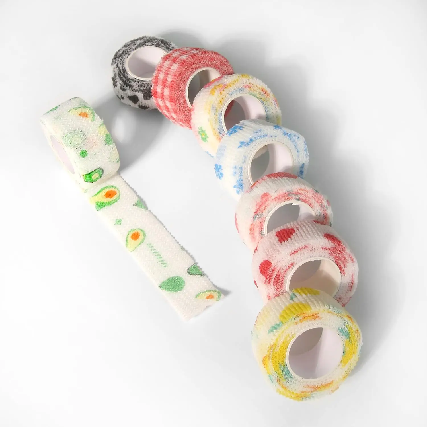 Self-Adhesive Printed Bandage Finger Wrap, Elastic Tape for Writing & Sports, Non-Woven Fabric, Unisex Protective Bandage for Wrist