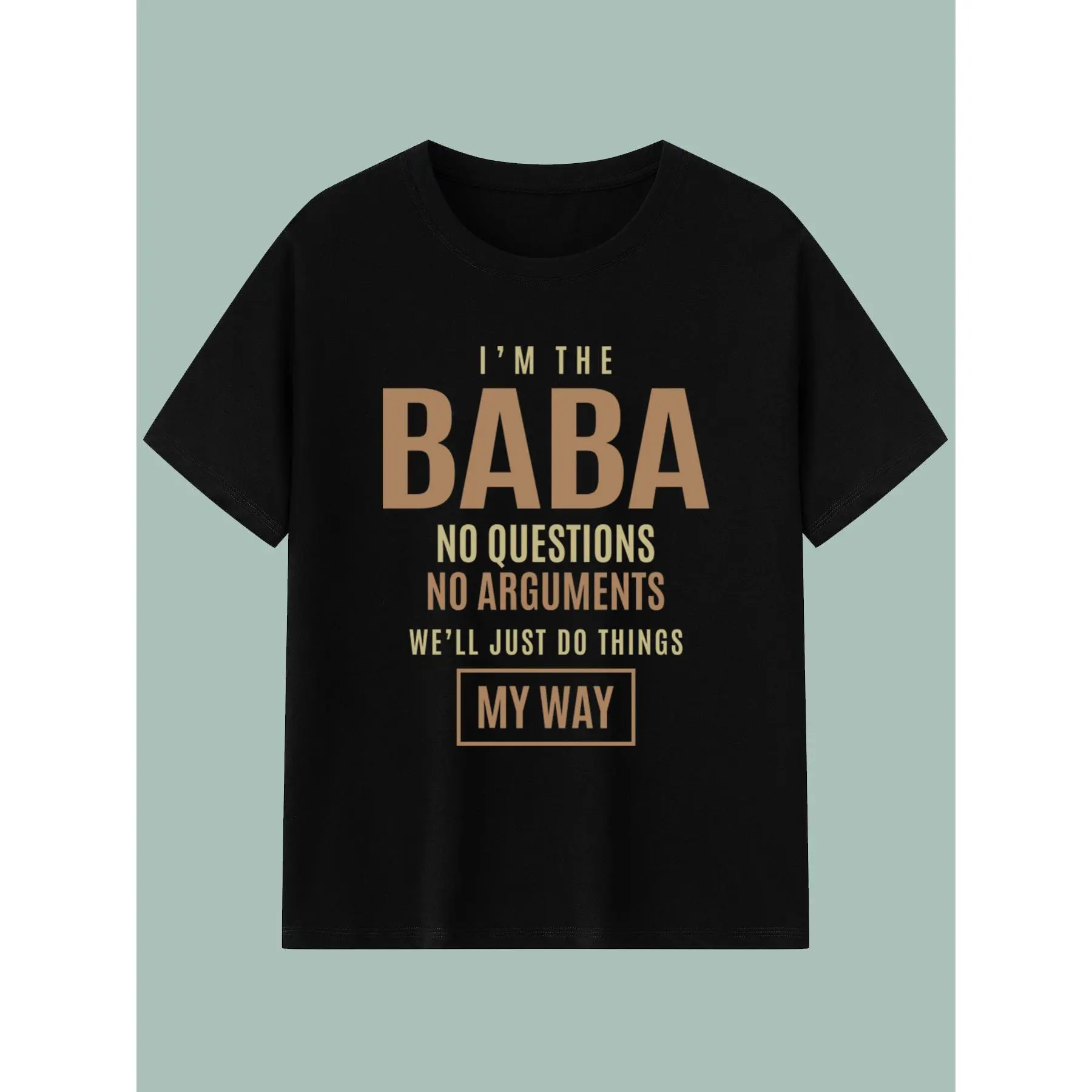 Funny "I'm The BABA" Graphic T-Shirt for Men & Women - Soft Breathable Fabric, Casual Round Neck Tee with Humorous Slogan, All-Season Comfort, Machine Washable, Christmas Gift Idea, Unisex Clothing, Playful Design, Easycare Fabric