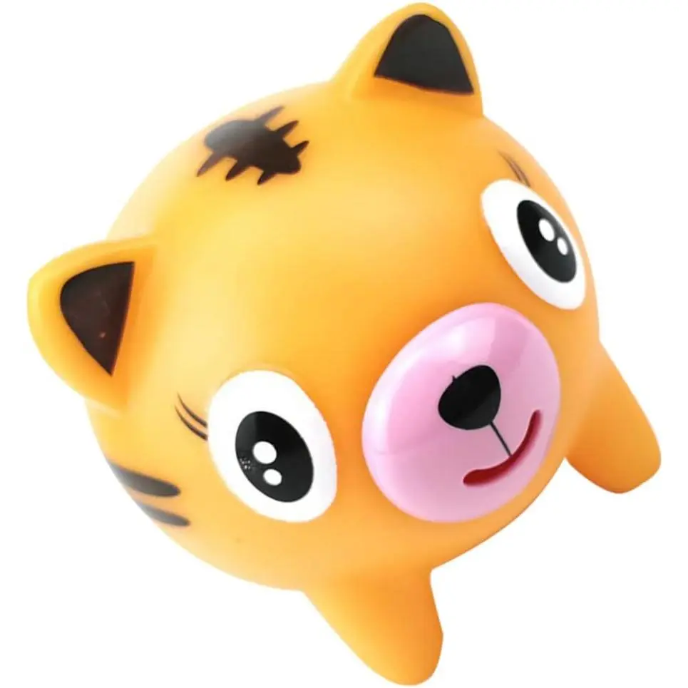 NUOBESTY Tiger Squeaky Sensory Toy for Kids Animal Squeeze Stick Out Slow Rising Tiger Screaming for Decompression Relief(Orange)