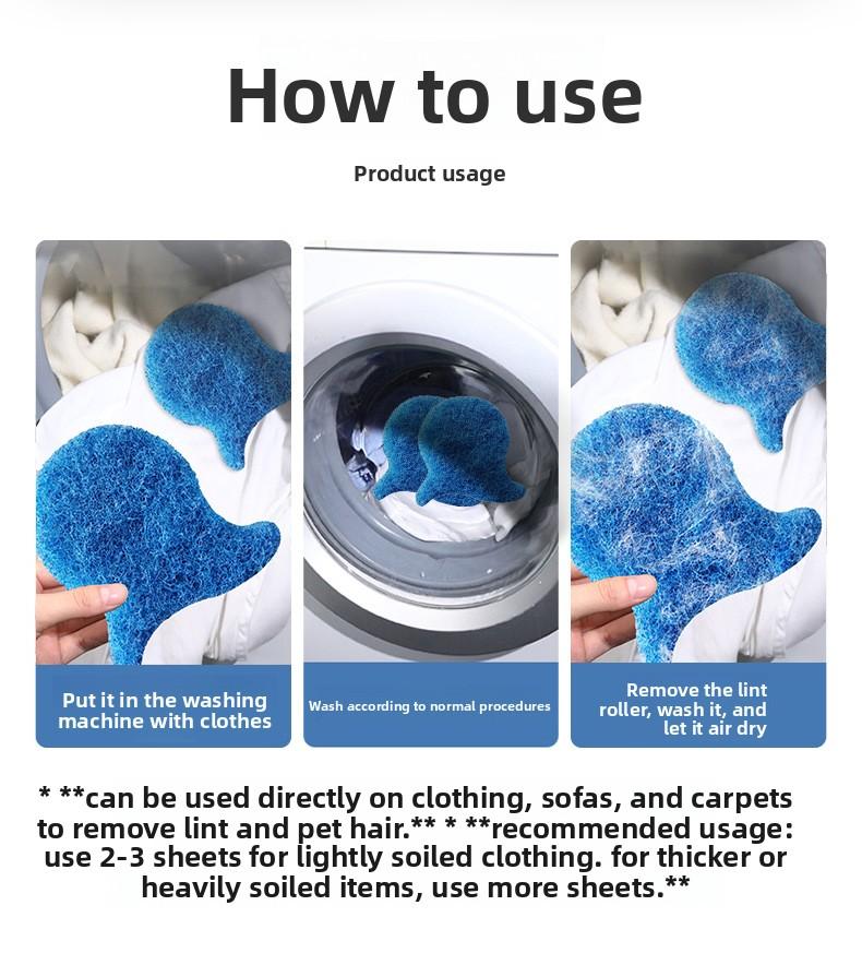 Lint remover for washing machines, anti-tangling laundry ball, magical stain-removing laundry ball, lint collector for washing machines