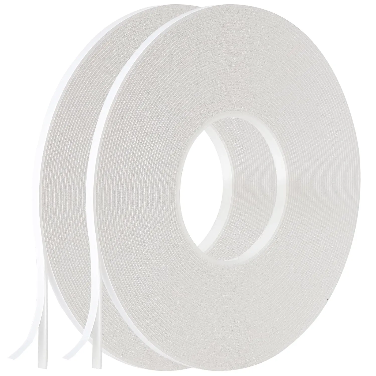 2 Roll of White Double Sided  Tape,PE  Tape,Sponge Soft Mounting Adhesive Tape (1/4 Inch by 50 )