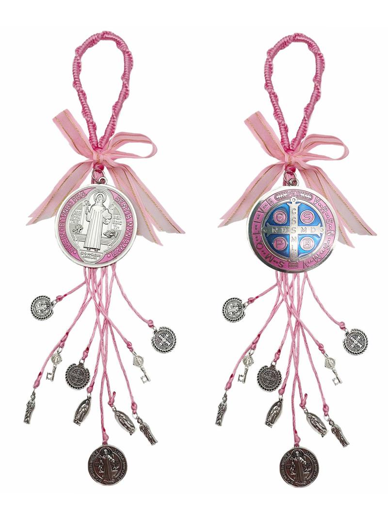 Saint Benedict Medal Protection Blessing Charm, Catholic San Benito Medalla Handmade Jewelry, Car Hanging Charm for Men Women, Car Hanging Decoration