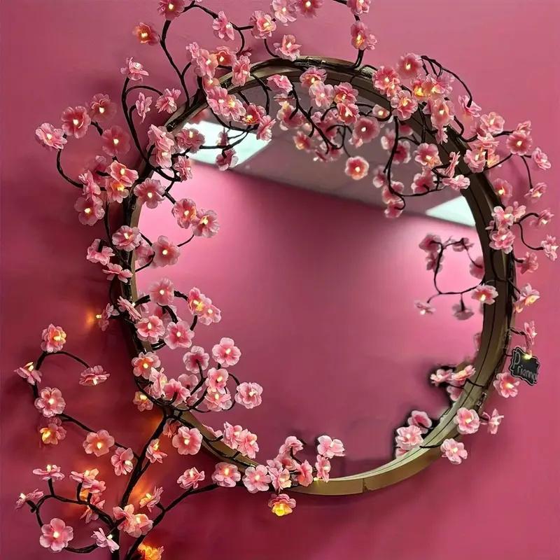 Cherry Blossom Branch Shaped LED Lights, USB Powered Creative DIY Holiday Vine Light, Suitable for Living Room, Bedroom Wall Decoration, Interior LED Lights for Bedroom Fall Decor, Prince Room, Led Lighted