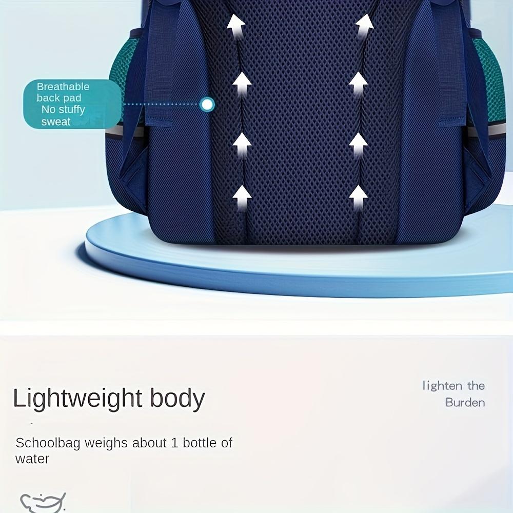 Cartoon Astronaut Backpack - Large Capacity, Adjustable Straps, Tablet Pocket, Ideal School & Commuting, Navy Blue with Colorful Space Design, Backpack School