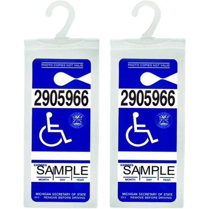 Handicap Placard Holder - Ultra Transparent Disabled Parking Permit Placard Protective Holder Cover with Large Hanger by (Set of 2)