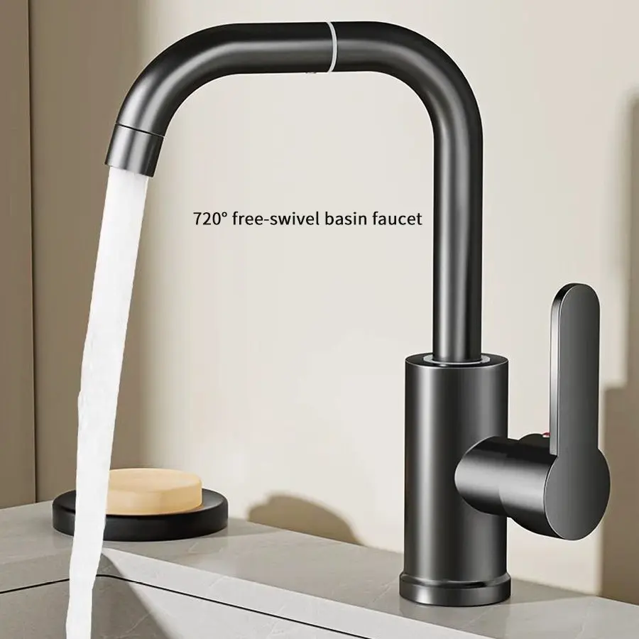 Elegant 720° Rotating Faucet for Kitchen and BathroomUse, 360° Rotation Design with Brushed Finish, Ideal forDrinking Water