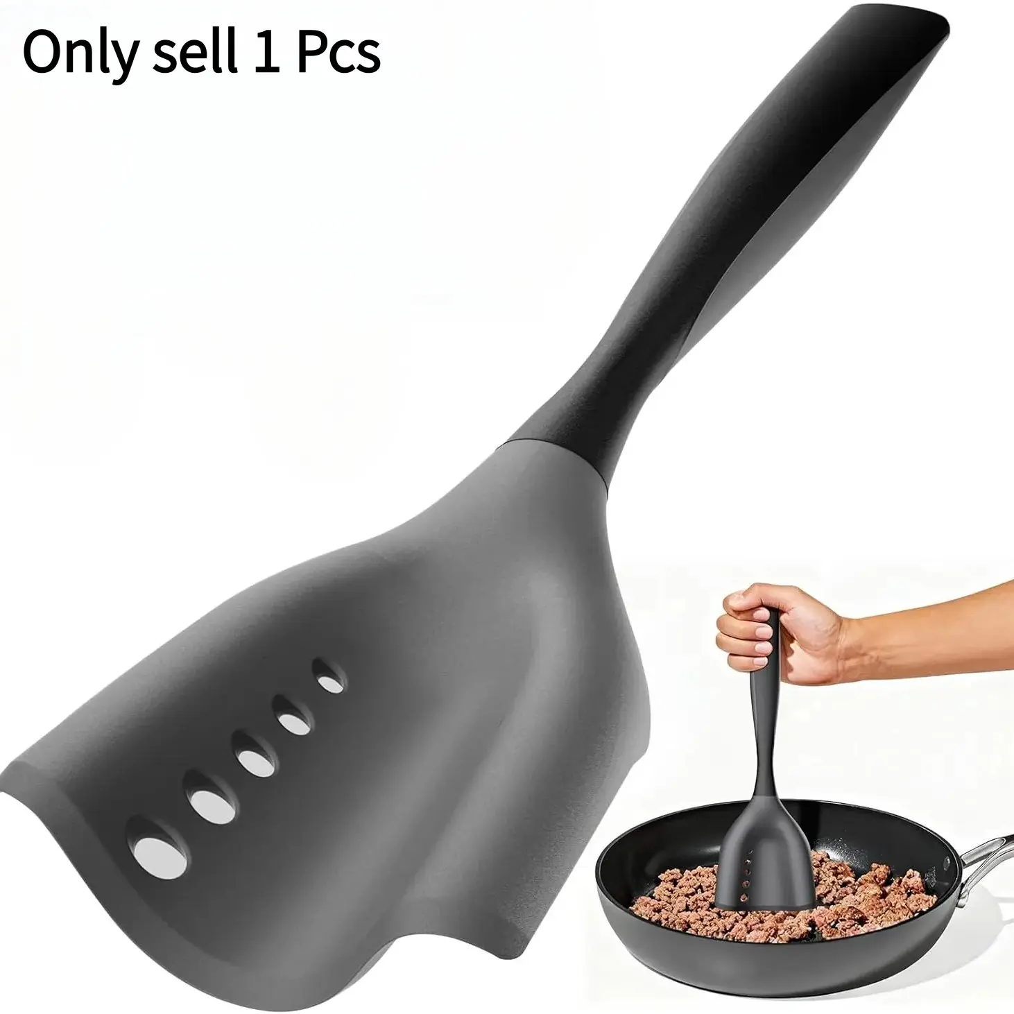Mincing Spatula Meat Chopper, Hamburger Grinder, Premium Heat Resistant Smasher for Ground Beef, Potato Mix Tool, Meat & Poultry Tenderizers,Ground Beef Chopper Tool, Durable Kitchen Tool