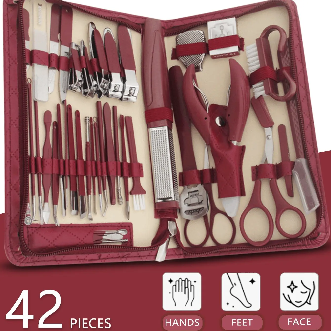 Complete Nail Care Kit, Stainless Steel Tools, Pedicure & Manicure Set, Portable Foot File, Callus Remover, Gift for Men & Women