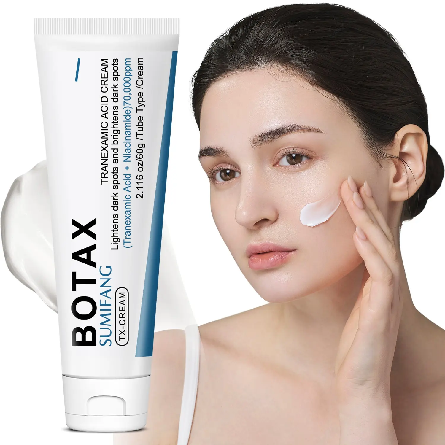 SUMFANG TX-CREAM Tranexamic Acid Cream 60g – Tranexamic Acid + Salicylic Acid – Fragrance-Free & Colorant-Free – Gently fades dark spots, suitable for sensitive skin – Daily brightening care – Daily Face Moisturizer