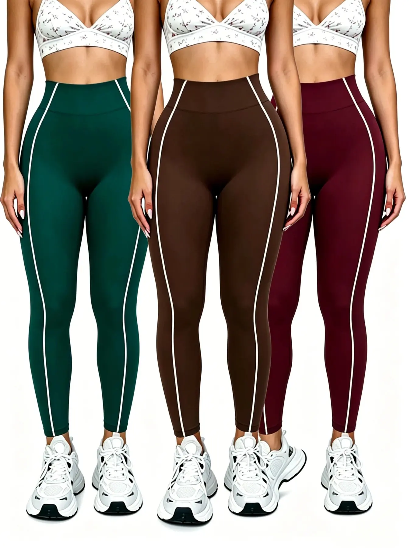 3-Piece High-Waisted Butt-Lifting Yoga Pants for Women, Seamless Naked Feel Sportswear, Slimming High-Elastic Tight Fit, Wearable Outerwear, Athleisure Leggings