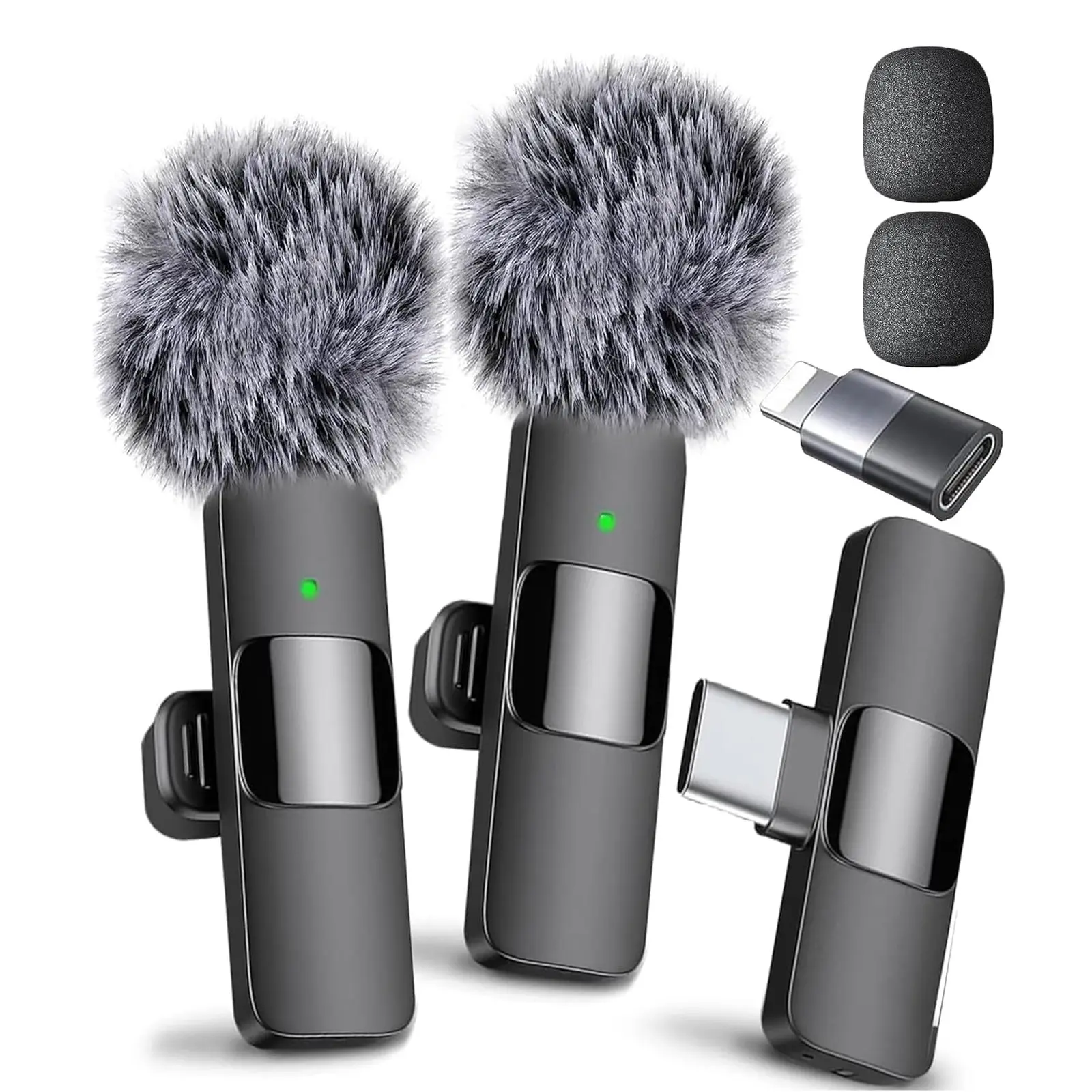 Wireless Mini Lavalier Microphone for IPhone, IPad & Android, Noise-Cancelling Plug & Play Lapel Mic for Lightning, USB-Rechargeable for Short-Video Platforms, Vlogs & Live Streaming, Noise Canceling Mics