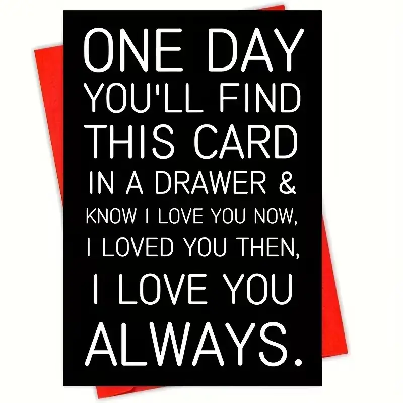 Minimalist Romantic Love Card with Envelope, Forever Love Message Card, Anniversary Gift for Husband Wife, Valentine’s Day Card, Sweet Couple Greeting Card