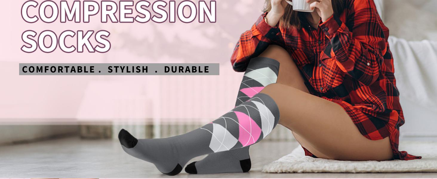 THE WELL KEPT Compression Socks for Women Men Circulation 6 Pairs-Best Compression Stockings For Running,Athletic,Nursing