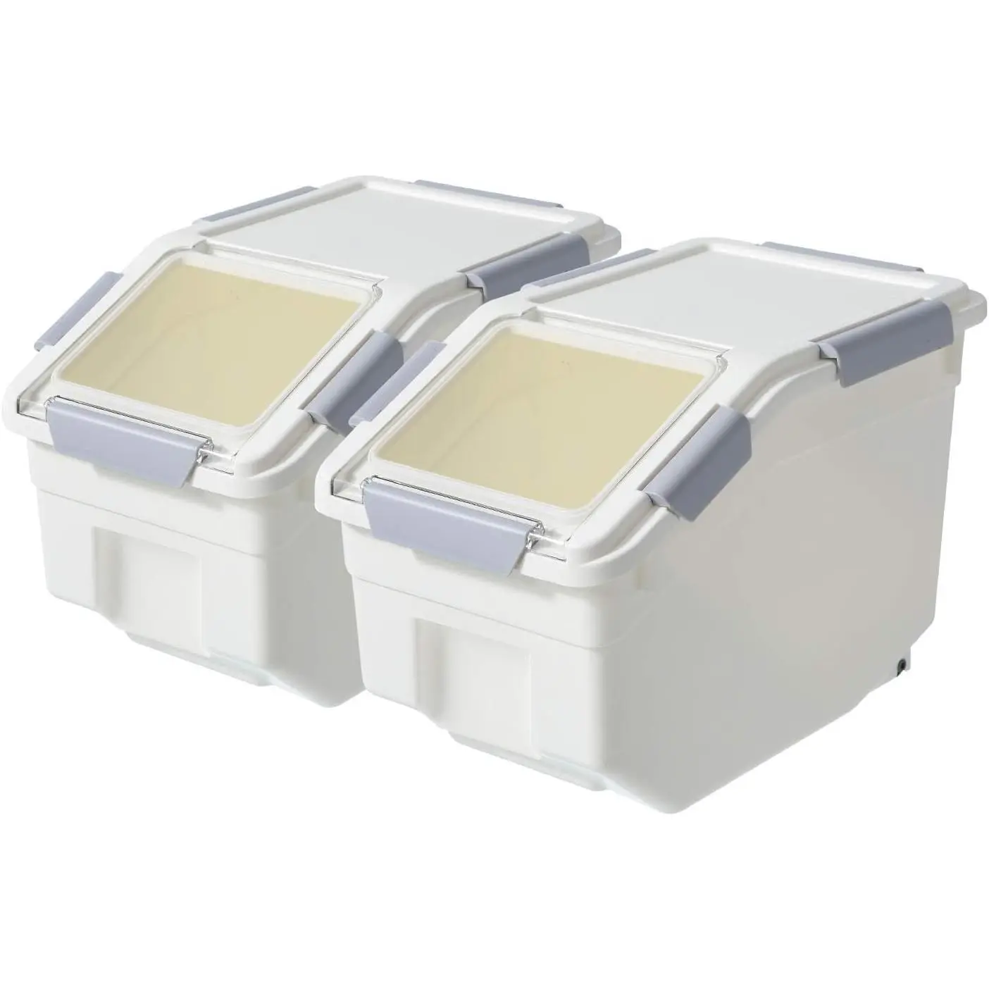 2 Pack Dog Food Storage Container with Scoop,Large Airtight Pet Dog Food Bin,Container for Dog Treats Rice,Dog Cat Dry Food Bin,Baking Supplies,Flour,Rice,Kitchen Pantry Cereal(10 LB)