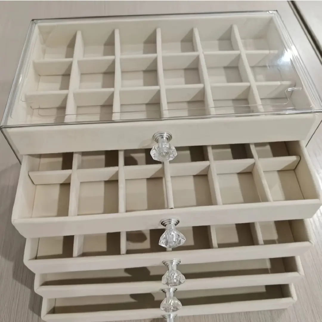 5-Tier Transparent Acrylic Jewelry Storage Box, Large Capacity Drawer-Style Organizer, Light Luxury Anti-Oxidation Ring Earring Necklace Jewelry Box, Household Dust-Proof Jewelry Case, Jewelry Boxes, Storage Boxes With Lids