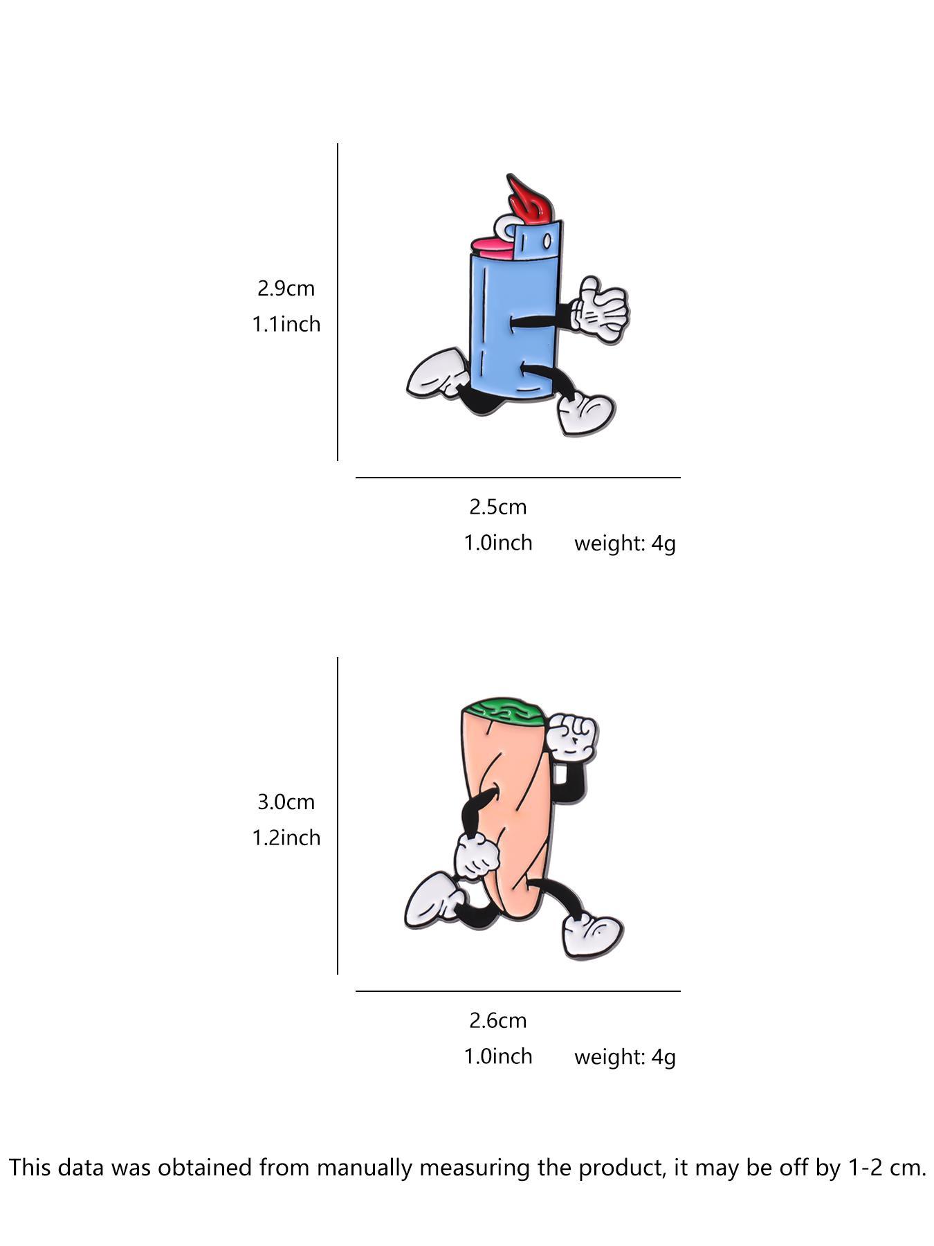 Cartoon Lighter & Cigar Design Brooch, Cute Brooch for Men & Women, Fashion Accessories Suitable for Backpacks, Jeans, Scarves, Hats Decoration