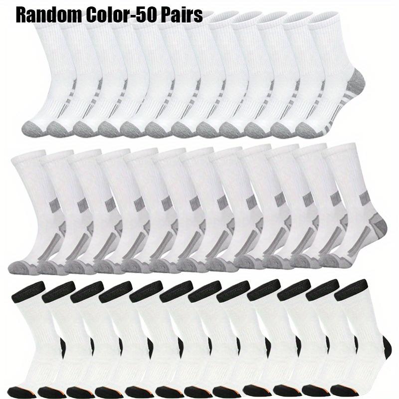 50 Pairs Mix Men's Casual Soft and Comfortable Sweat Absorbent Black, White and Gray Mesh Mid-tube Sports Socks SpringStatements