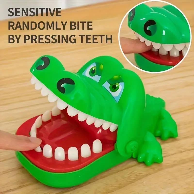 Interactive Crocodile Finger Biting Toy, Multi-Player Desktop Game, Pull String Game for Kids Aged 3+, Perfect Gift for Halloween and Christmas