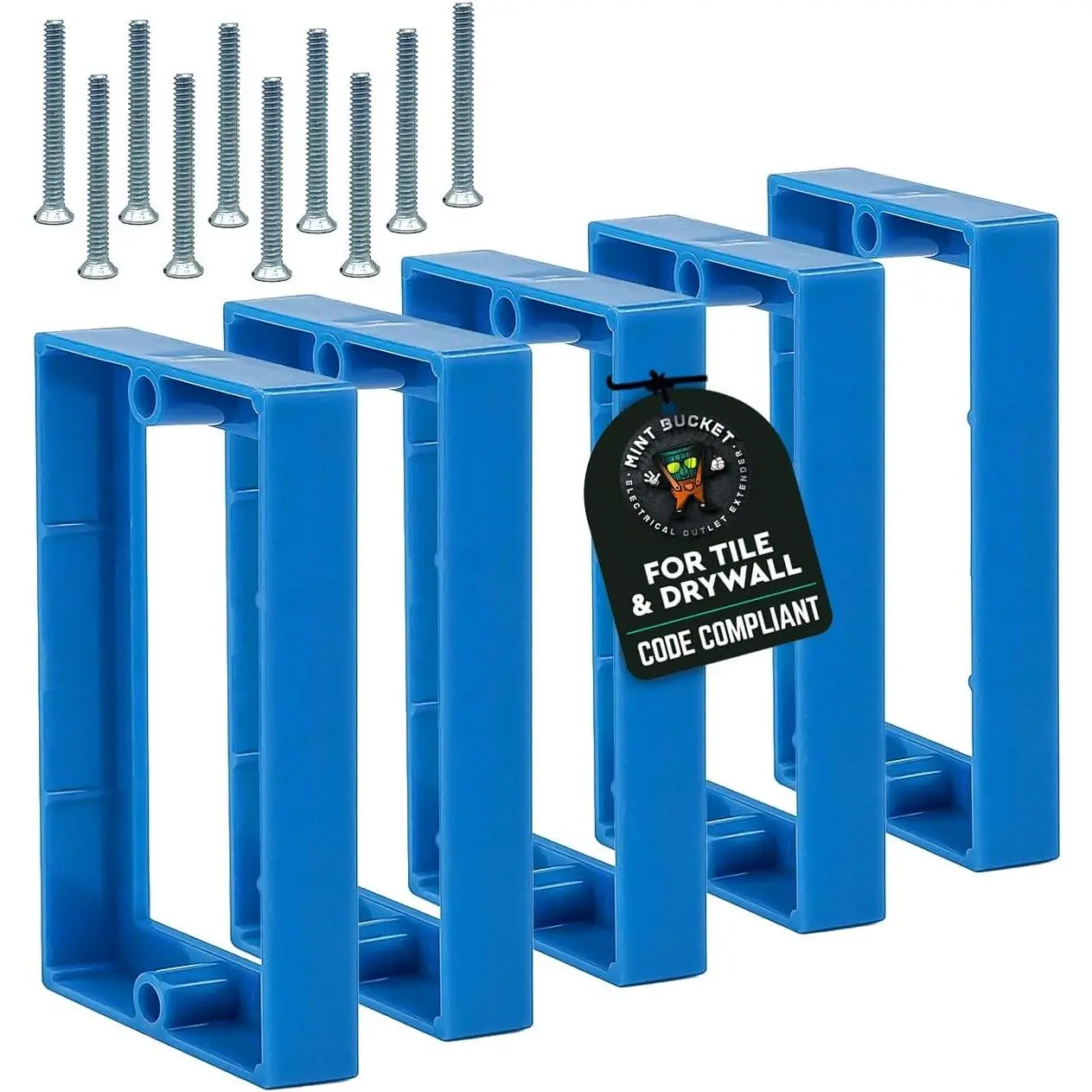 1/2" Single Gang Outlet Box Extenders, UL Listed, Includes Screws, Electrical Box Extender for Outlets & Switches, Pack of 5
