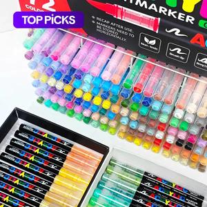 soft head painting graffiti stacking color pen, 1 set liquid acrylic drawing markers, coloring markers, christmas gift ideas markers for coloring, art supplies for students, school supplies, back to school essentials, consistent writing graffiti markers