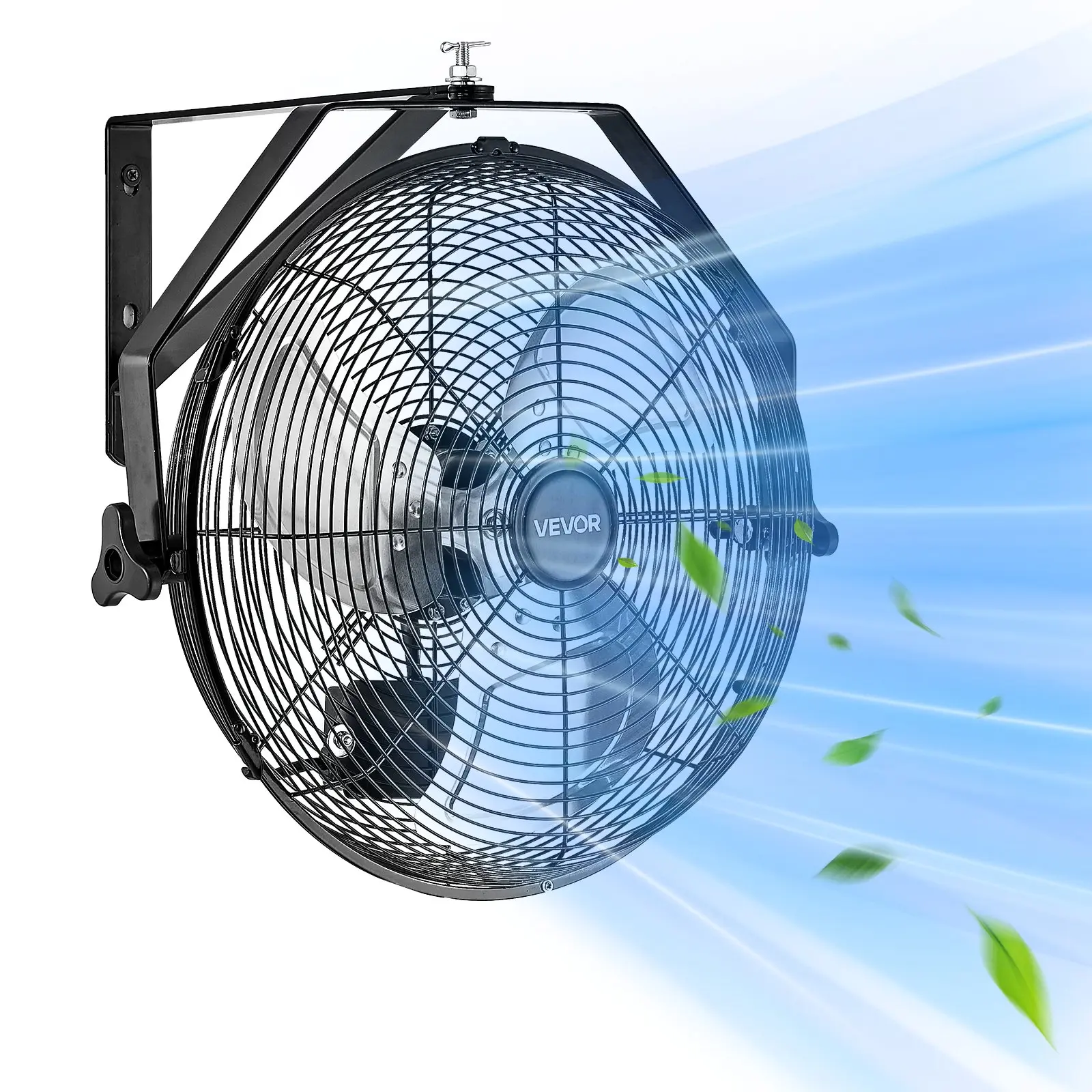 【Summerfinds】VEVOR 14 Inch Industrial Wall Mount Fan, High Velocity 2473 CFM Outdoor Fan with 3 Speeds, Waterproof IP44 Garage Wall Fan with Aluminum Blades for Workshop, Warehouse, Greenhouse