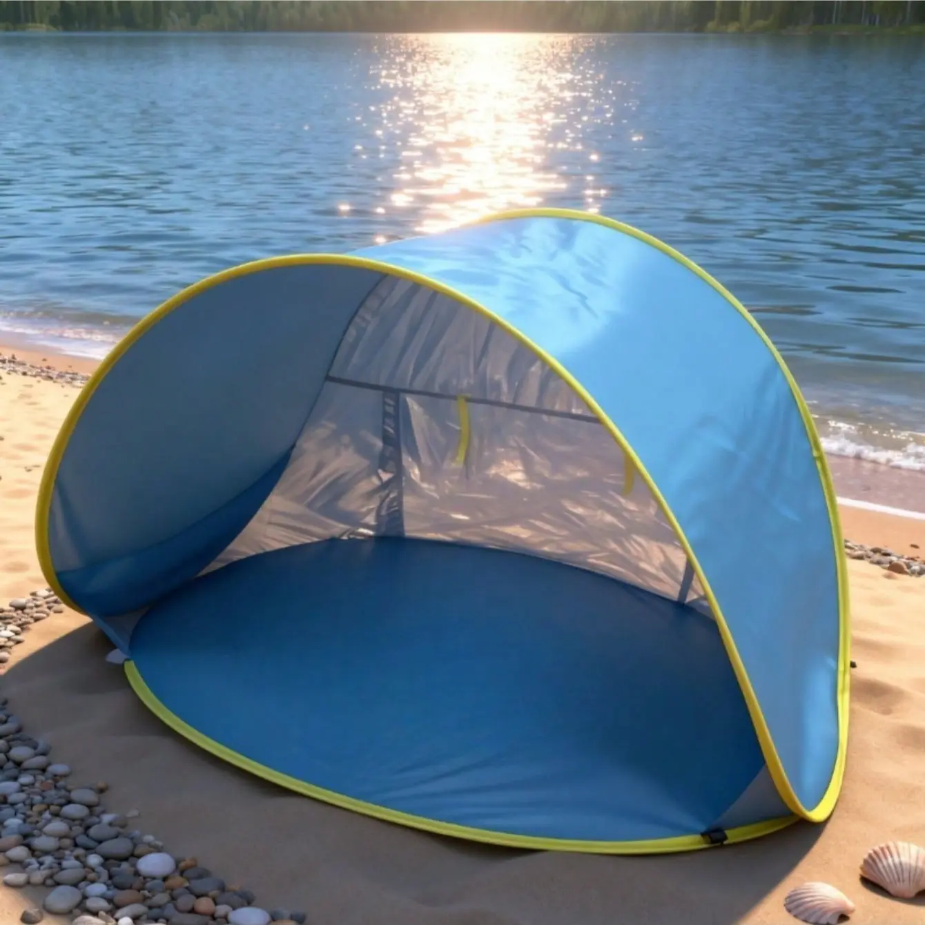 Sun Protection Beach Tent with Storage Bag, Portable Quick Setup Shade Tent, Ideal for Hiking, High-Quality Outdoor Shelter, Instant Setup Shelter