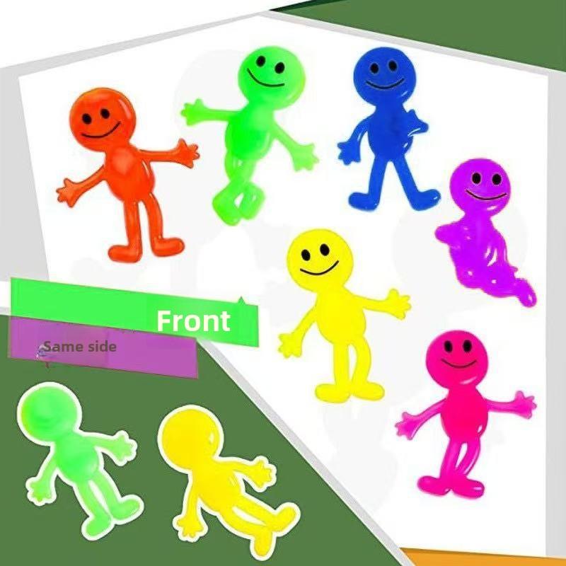 TPR Expression Little Man Squishy Toy – Smiley Face Stretchy Stress Reliever, Elastic Pull & Squeeze Decompression Toy, Soft & Durable marble ez