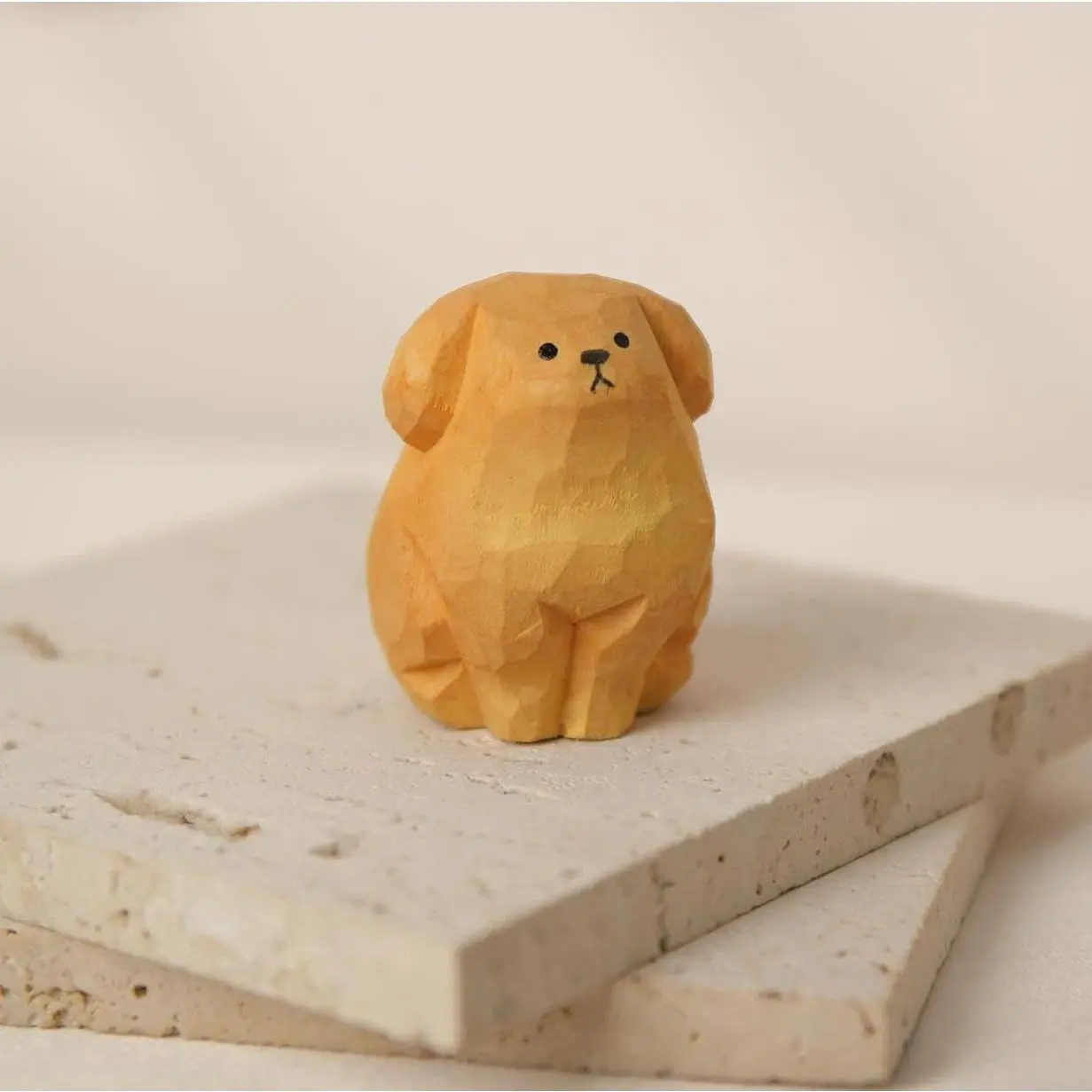 2‘’ Cute Small Hand Carved Golden Retriever Figurine,  Solid  Golden Retriever Statue,  Hand-Painted  Decor,   for Golden Retriever Lovers  Owners