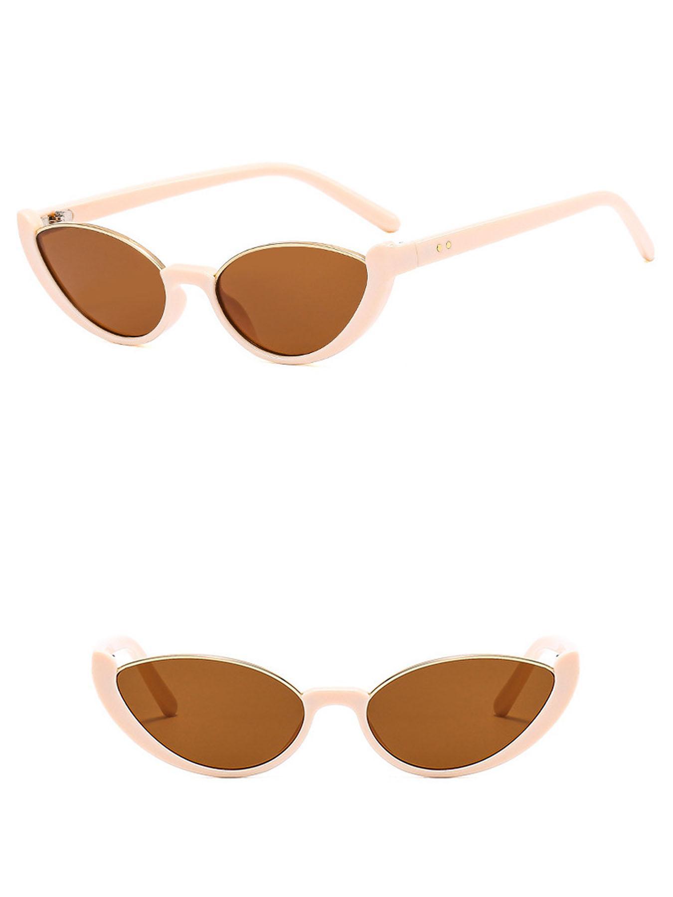 Unisex Cat Eye Shaped Sunglasses, Trendy Casual UV Protection Sunglasses for Everyday Use, Fashion Accessories for Outdoor Activities, Lightweight Durable Sunglasses