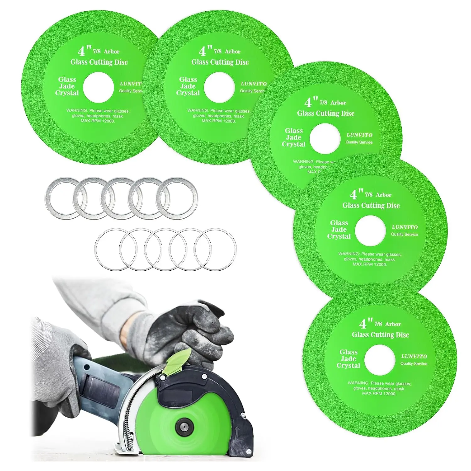 Cutting Disc 5 Pcs Cutting Blade for Angle 4" x 7/8" Blade-Thin Saw Blade Wheel for Cutting Grinding Tile Crystal Jade Wine