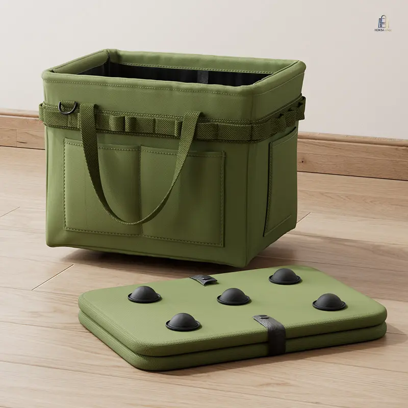 Tool Storage Bag, Multi-purpose Portable Hardware Organizer, Thick Oxford Cloth Foldable Handheld Tool Tote With Side Pockets, Heavy Duty Hardware Carry Bag For Workshop Home Outdoor Repair, Wear-resistant Water Repellent Spacious Sturdy Handle Easy Fold