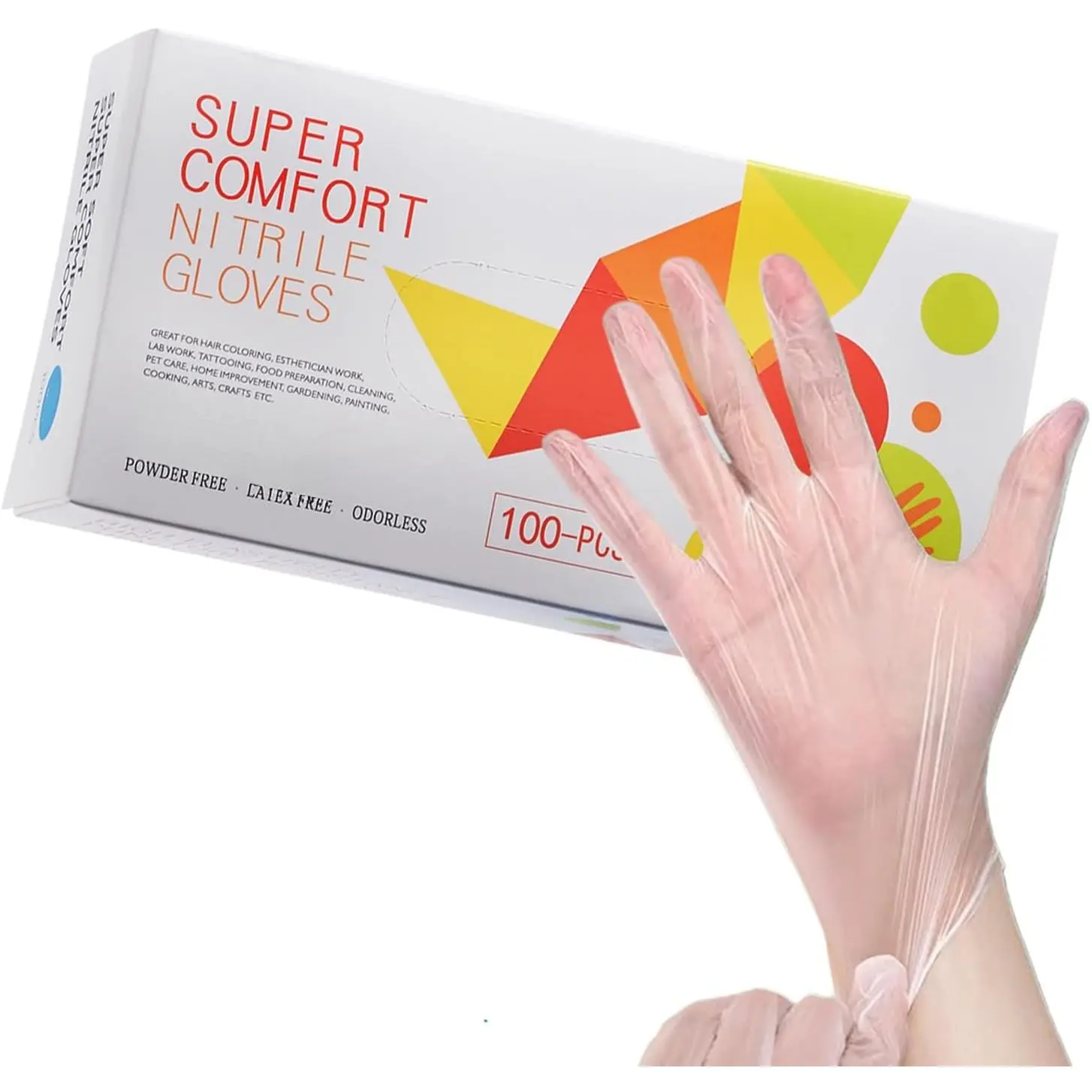 Disposable  Vinyl Gloves, Clear Vinyl Glove for /Adult, Transparent Glove for Cooking, Cleaning (S/M/L)