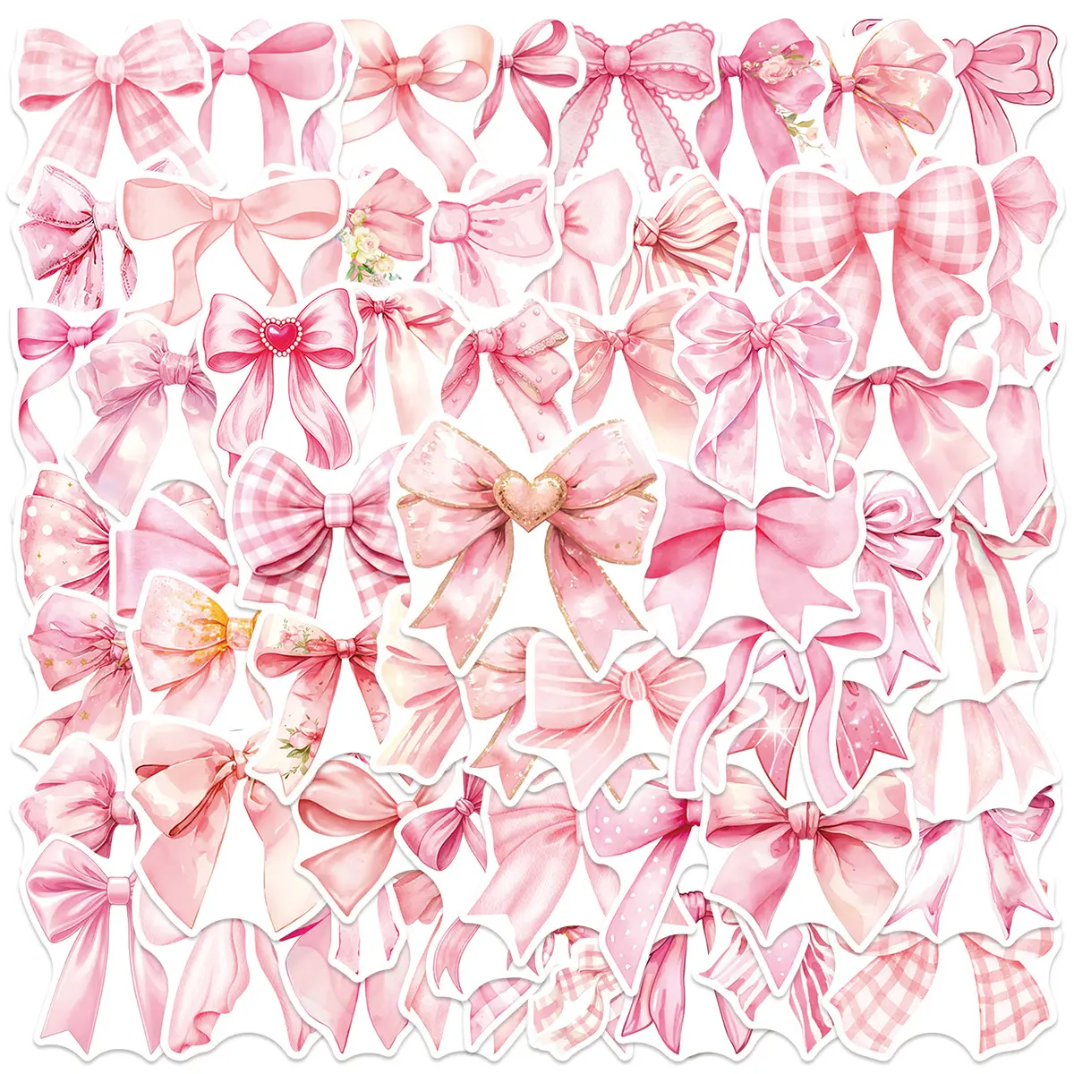 50pcs Pink Bow Stickers, Office Stickers, Suitable for Scrapbooks, Diaries, Laptops, Water Bottles, Cars, Etc. A Gift with A Positive Message and A Design Based on Faith.