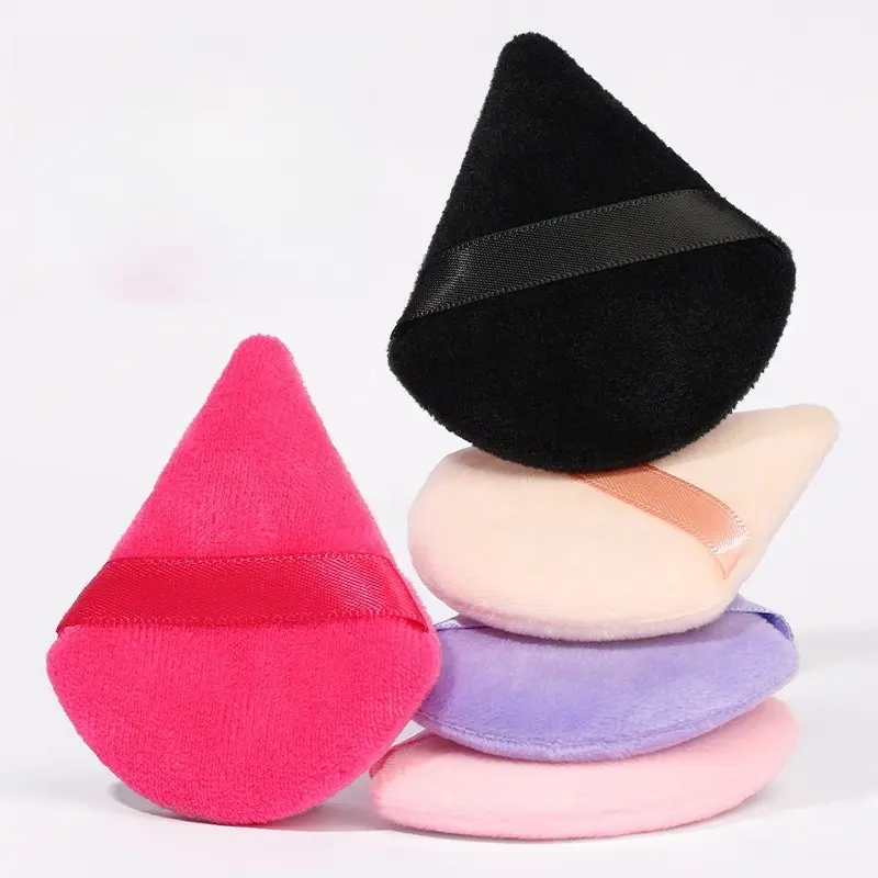 10-pack Reusable Triangular Powder Puffs - Soft Plush Sponge, Flocked Powder Puffs for Face Powder Makeup, Cosmetics, Makeup Products, Mini Makeup, Beauty Puff, Triangle Powder Puff, Powder Puff Set