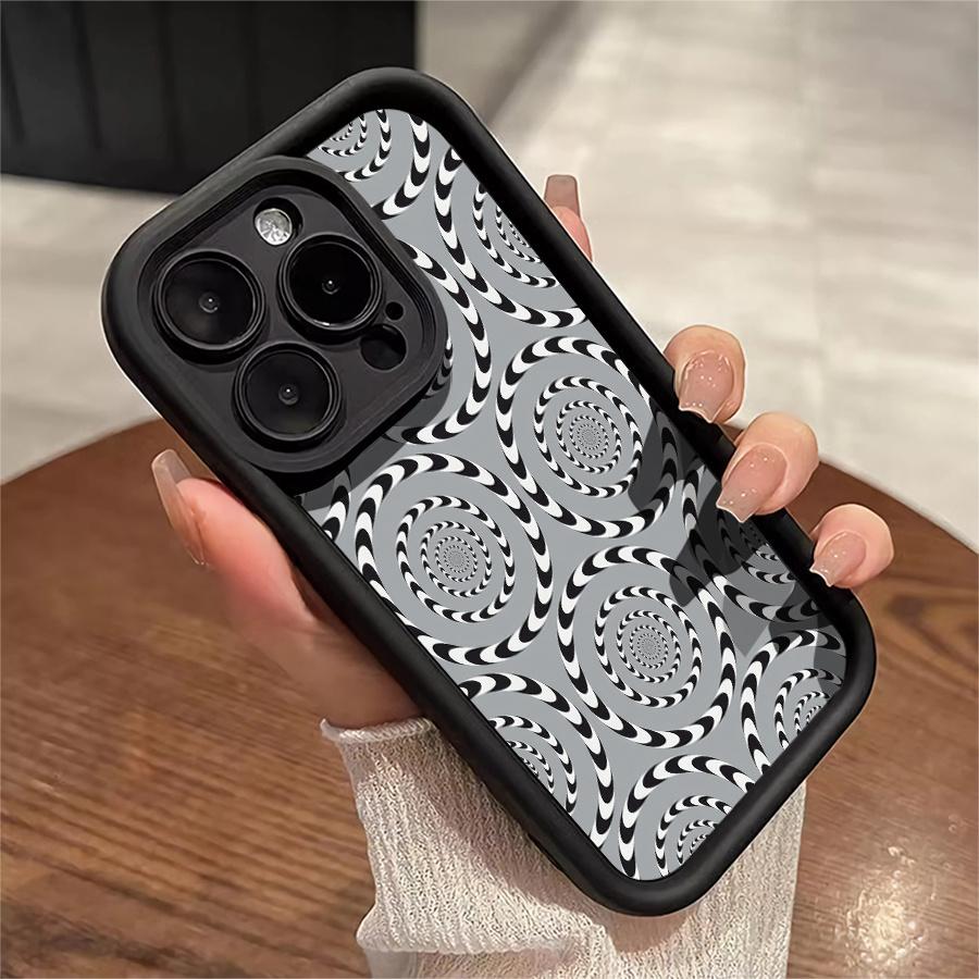 Phone Case: 1pc Optical Illusion Spiral Pattern Phone Case Suitable for Apple iPhone 17 E Air Pro ProMax iPhone16 15 14 Plus 13 12 Mini 11 X XS XR Antidrop Softshell Modern Fashion Can Be Given to Friends
