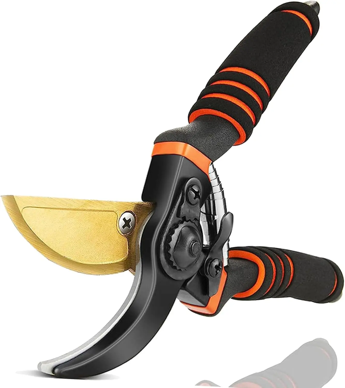 Ultra Sharp Titanium Steel Pruning Shears - Cuts 3X Easier, Rust-Resistant, Effortlessly 1-Inch Cut Capacity Garden Scissors, Ergonomic Handle (yellow/black, 1)